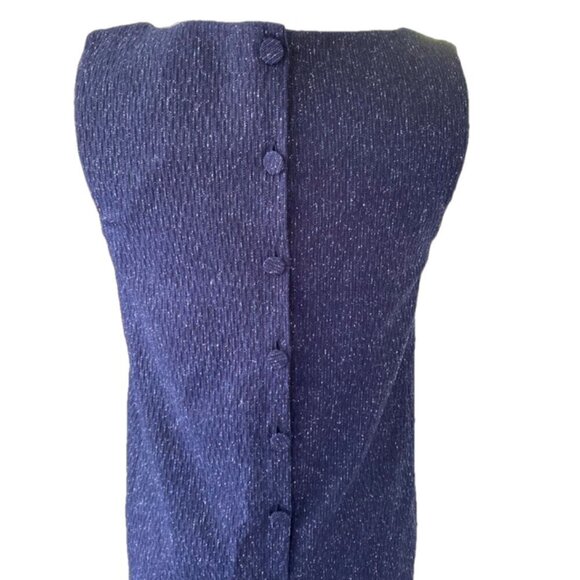 Theory Sleeveless Navy SIZE 8 Sheath Shift Dress Fitted Virgin Wool - Picture 4 of 10